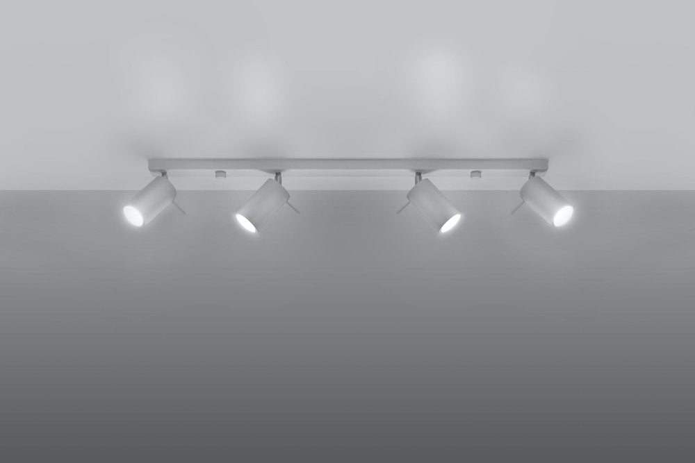 Ceiling Lamp RING 4L White Rotating Tube Modern Loft Design GU10 -