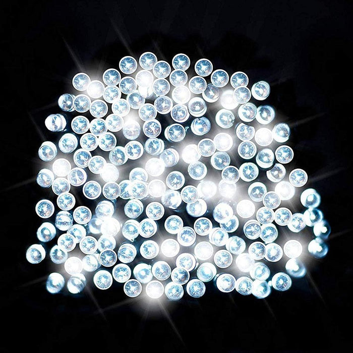 Planet Solar 200 White Outdoor String Solar Powered Water Resistant Fairy Lights 20m -