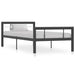 Bed Frame Metal 90x200 cm to 180x200 cm In Black, White & Grey - grey and white / 100 x 200 cm