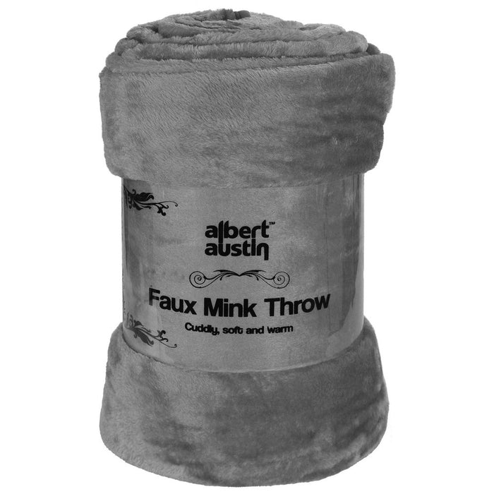 Faux Mink Throw Blanket 200 x 240 cm Charcoal -