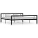 Bed Frame Metal 90x200 cm to 180x200 cm In Black, White & Grey - black and white / 180 x 200 cm