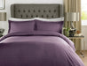 400TC - 100% Cotton Satin Stripe Check Duvet Set Purple -