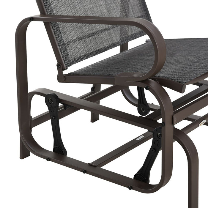 3 piece Outdoor Swing Chair with Tea Table Set, Patio Garden Rocking Furniture -