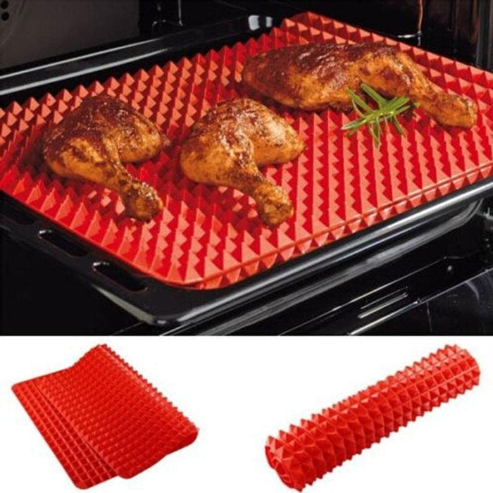 Pyramid Pan Silicone Baking Tray Cooking Mat Non Stick Fat Reducing Cooking Oven -