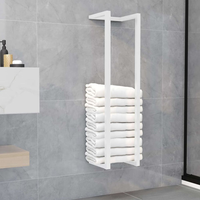 Wall Towel Rack Black & White Iron - white / 25 x 20 x 95 cm
