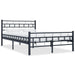 Bed Frame Metal 120x200 cm to 200x200cm in Black & White - black / 120 x 200 cm