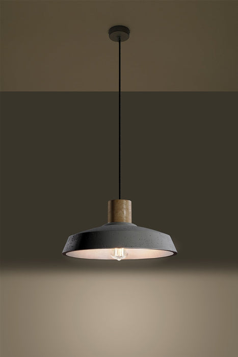 Modern Pendant lamp AFRA Concrete/Wood Loft Design LED E27 -