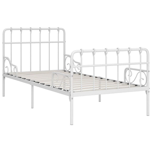 Bed Frame with Slatted Base Black White Grey & Pink Metal 90x200 cm to 200x200 cm -