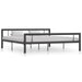 Bed Frame Metal 90x200 cm to 180x200 cm In Black, White & Grey - grey and white / 180 x 200 cm