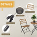 3 PCS Rattan Wicker Set Easy Folding, Hand Woven Rattan Coffee Table & Chairs -