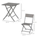 Rattan Garden Bistro Set Coffee 2 Wicker Weave Folding Chairs & 1 Square Table -