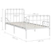 Bed Frame with Slatted Base Black White Grey & Pink Metal 90x200 cm to 200x200 cm -
