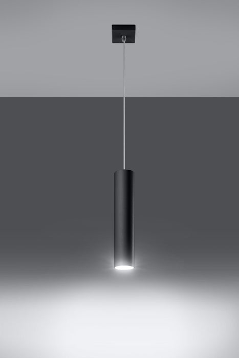 Pendant lamp LAGOS 1 Black Round Tube Shape Modern Loft Design LED GU10 -